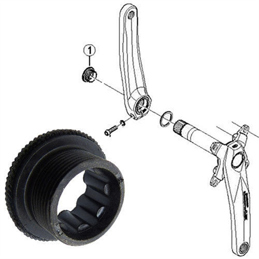 Shimano originale hollowtech krumtap skrue mountainbikes  m4050 m6000 m7000 m8000 mtb krank skrue