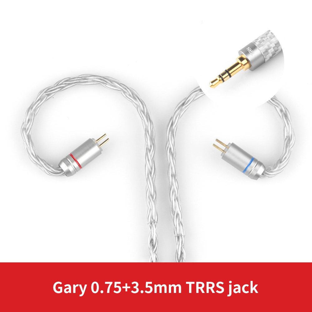 TRN 16 Core Silber Überzogene Kopfhörer Kabel 2,5mm 3,5mm 4,4mm zu 0,75 0,78 2pin mmcx Ausgewogene Hifi ersatz Kopfhörer Kabel: Gray 0.75mm 3.5mm