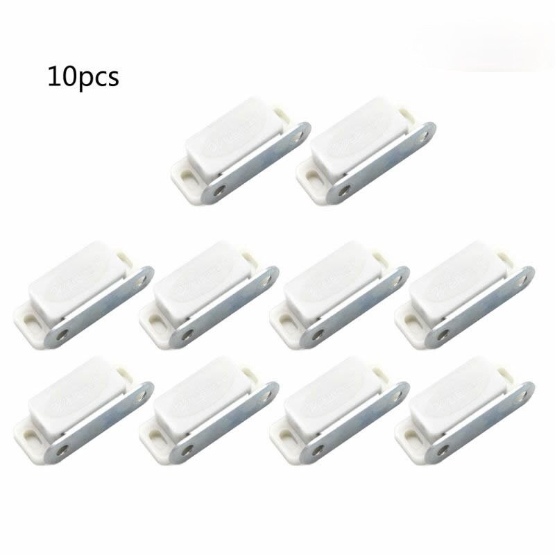 10Pcs Mini Plastic Cabinet Magnetic Catch Lock Latch Door Shutter Home Furniture: white