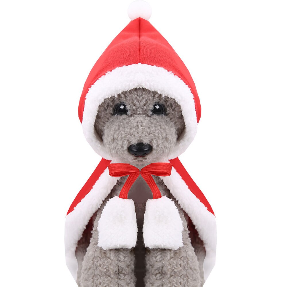 Julekat kappe kæledyr hund julekat kappe hætteklædt stil sweatshirt hættetrøje fleece varm kattehund tøj