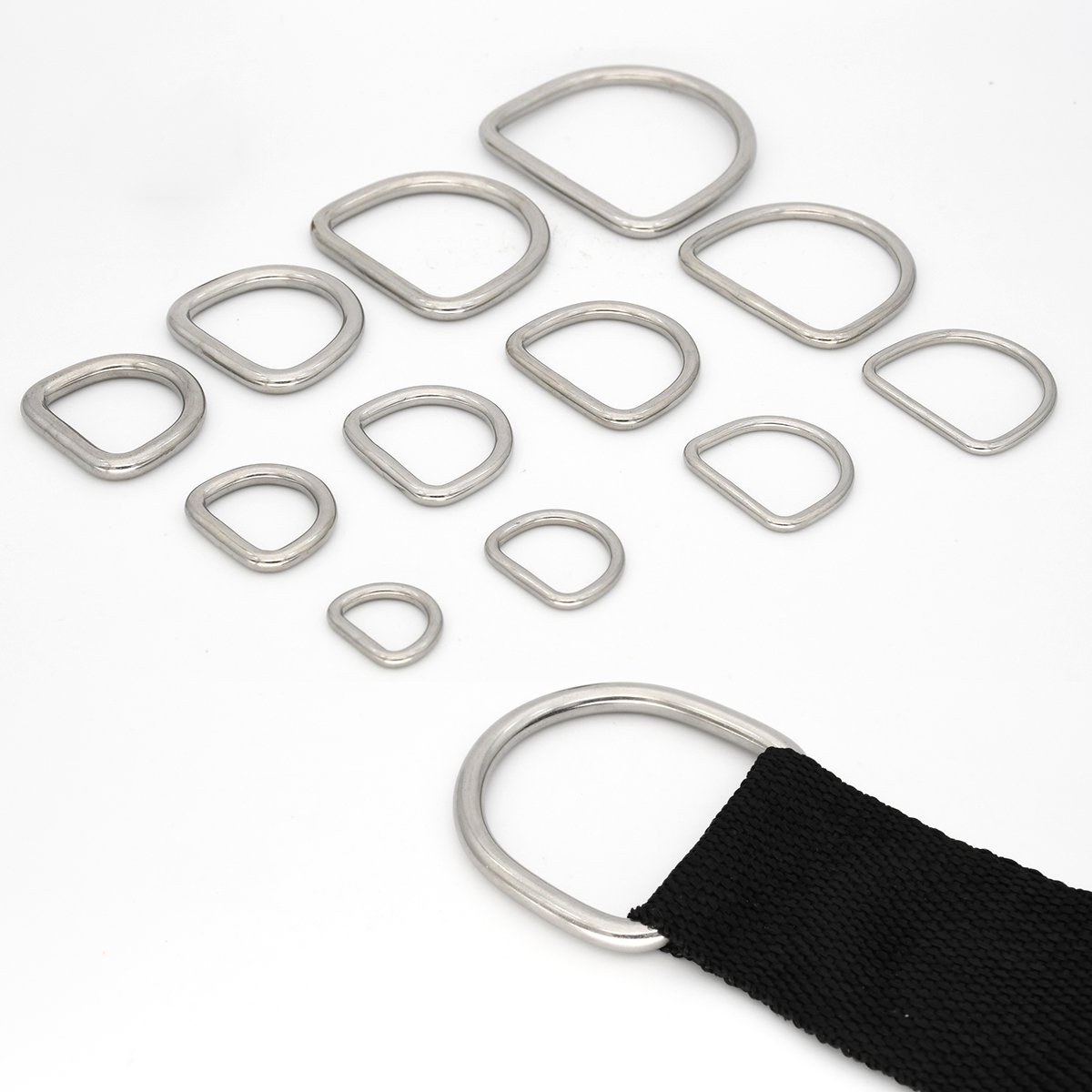 Cierre de hebilla de anillo Dee D de acero inoxidable para Collar de perro mascota, mochila, bolso artesanal de cuero, correa, cinturón, correas, piezas de prendas