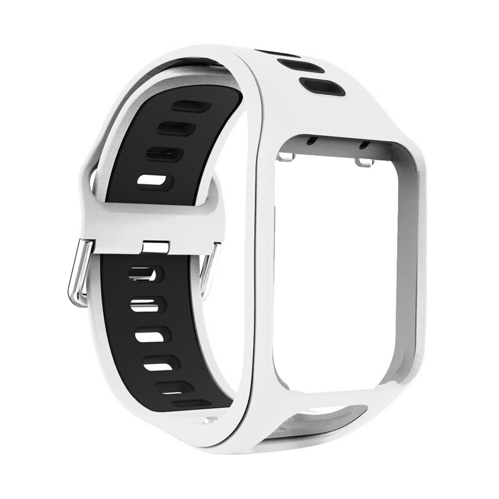 Wrist Band Strap Voor Tomtom 2 3 Runner Spark Avonturier Golfer 2 Vervanging Armband Zachte Horlogeband Silicon Riem Horloge Armband: white black