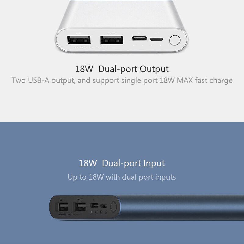 Xiaomi banco de potência 3 10000mah plm13zm dupla usb 18w carregamento rápido mi powerbank 10000 carregador portátil bateria externa poverbank