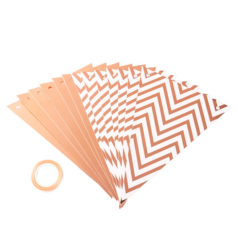 Nordic Stijl Rose Gouden Driehoek Wave Bunting Adult Party Sfeer Decoratie: Rose gold