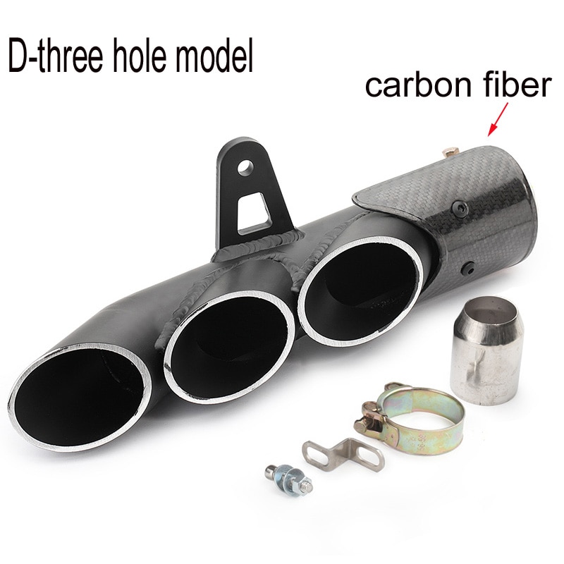 Motorcycle Exhaust Muffler Carbon Fiber Double Down Slip-On Exhaust Escape Moto For R6 Z900 zx6r cbr500r gsxr1000r