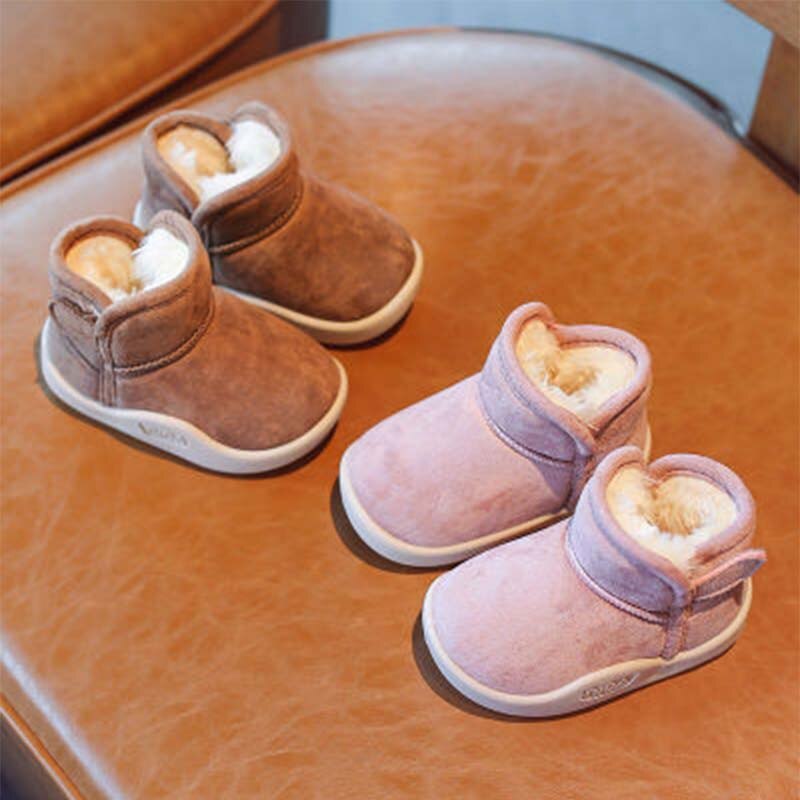 Neue Baby Jungen Winter Schnee Stiefel freundlicher Warme Dicken Plüsch Schuhe Mädchen Kurze Martin Stiefel Kleinkind Nicht-Unterhose weiche Baumwolle Stiefel
