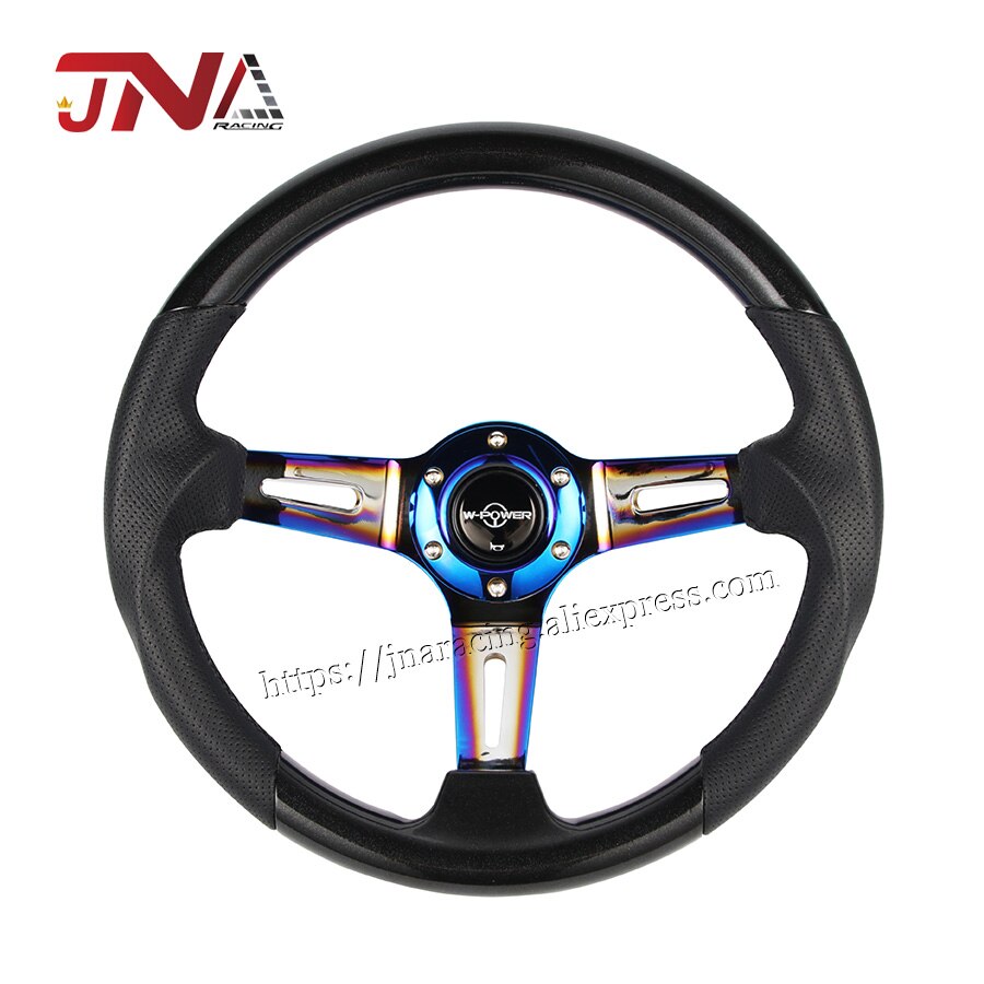 JNA 14'inch Universal Racing Steering Wheel Brunt Blue Style Steering Wheel Replacement