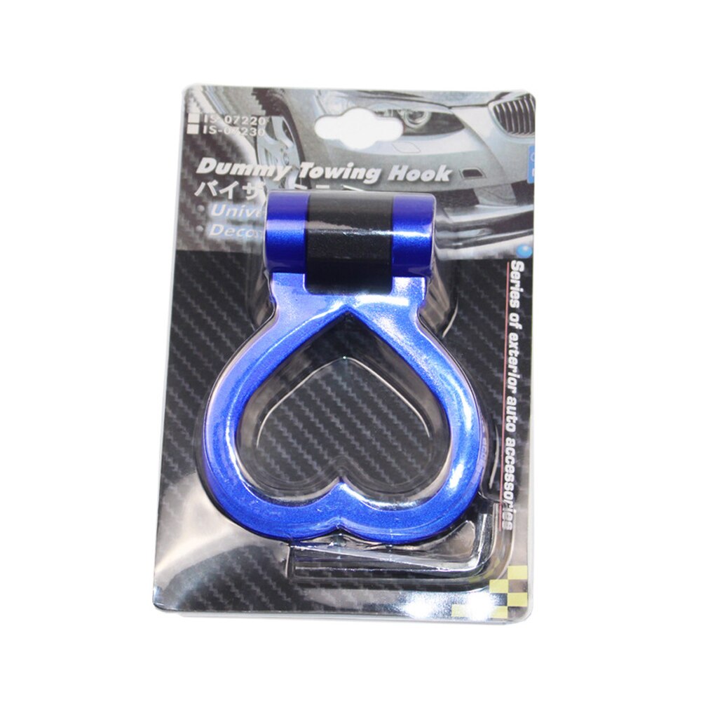 1 piezas con forma de corazón anzuelos de remolque Universal ABS, pegatina de anillo de decoración, barras de remolque multicolor, estilo de coche