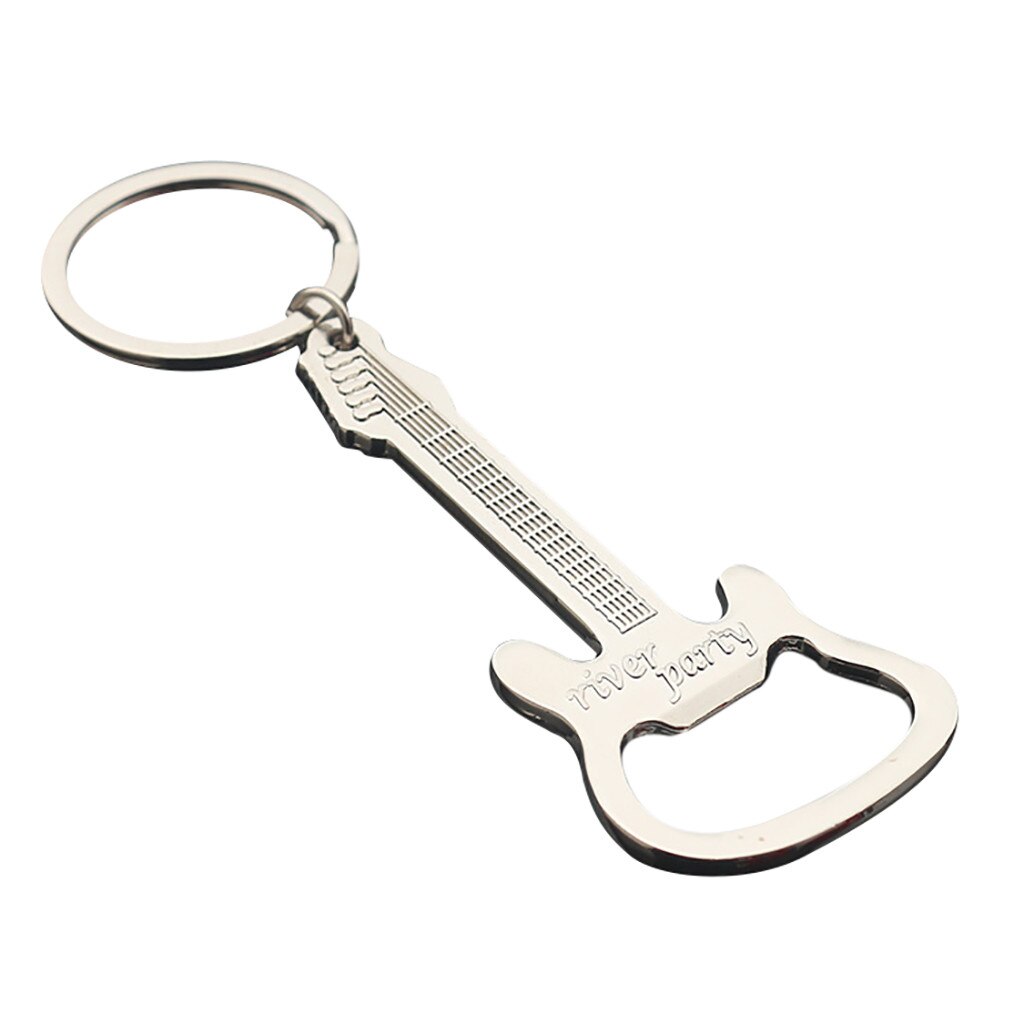 1-delige gitaarflesopener met magneet, 3-delige sleutelhanger, magnetische flesopener, bierflesopener, koelkastmagneet, gepersonaliseerde dopopener