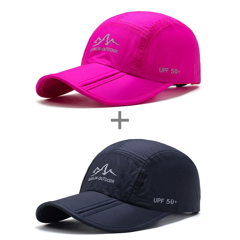 [AETRENDS] Ultradunne Sneldrogend Vouwen Baseball Cap Mannen Vrouwen Zomer Hoed Reizen Zonnescherm Hoeden Z-5119: Rose Red Dark Blue