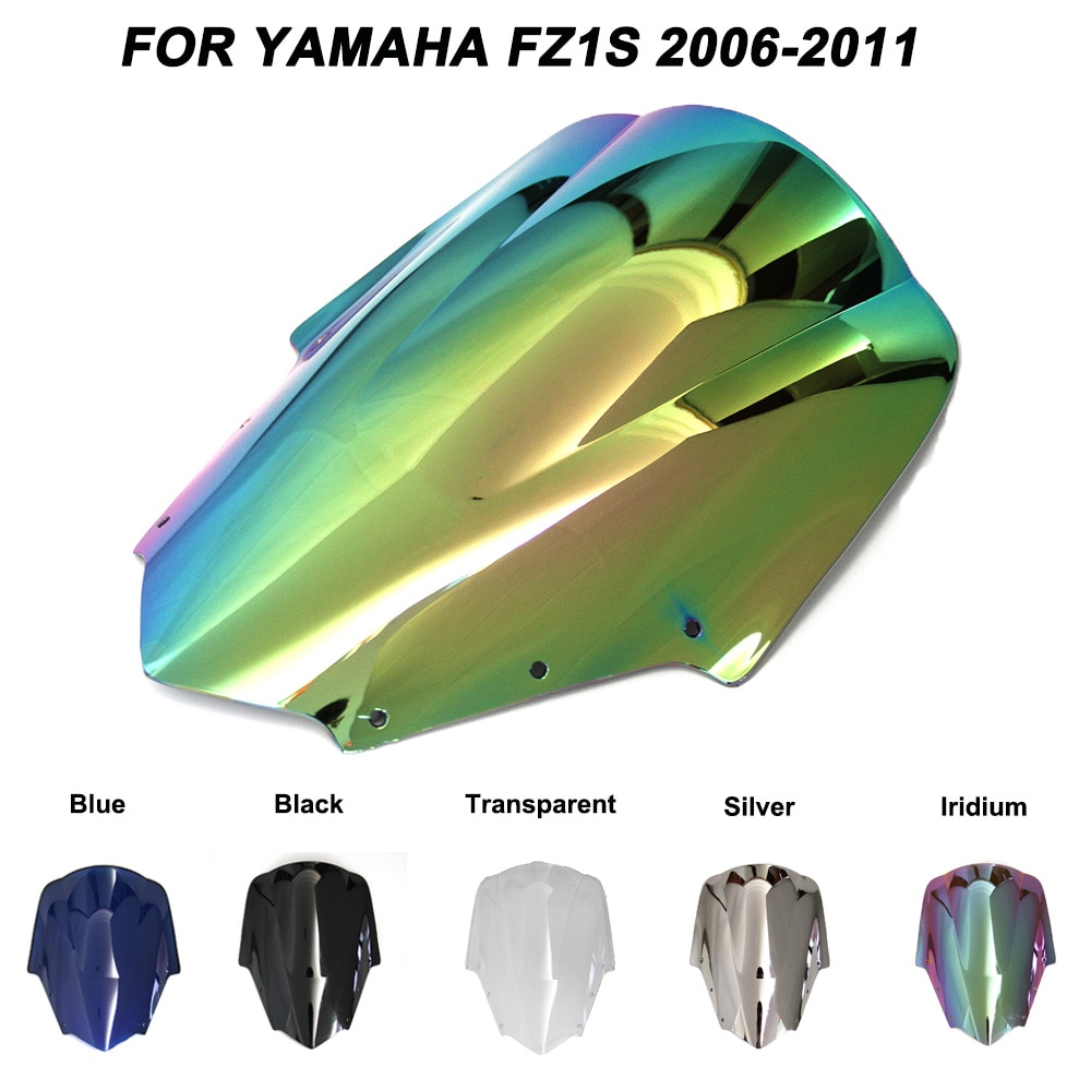 ABS Windscreen For Yamaha FZ1 FZS1000 Fazer 2006 Double Bubble Motorcycle Windshield Iridium Wind Deflectors