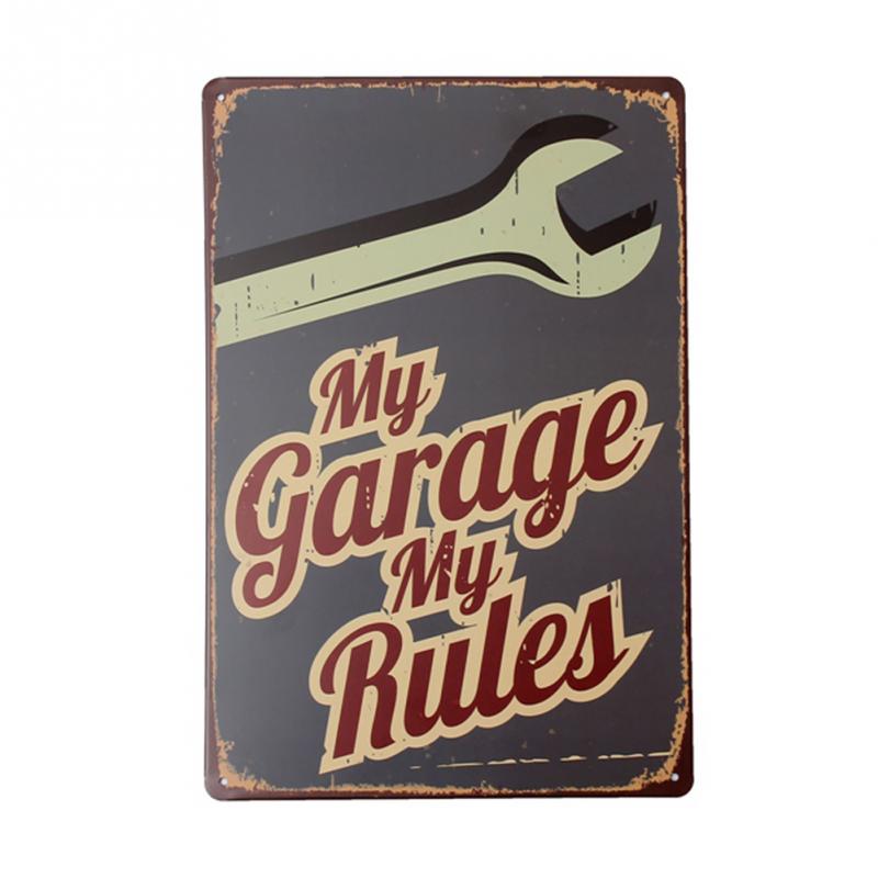 Min garage mine regler blikskilt vintage metalplakat dekorativ bar metalplade plaketter wallsticker jernmaleri  #1207