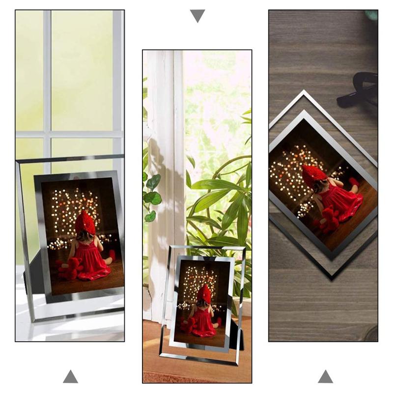 Crystal Glass Photo Frame Desktop Decorative Photo Frames Certificate Picture Frame Picture Holder Home Decor With Lace