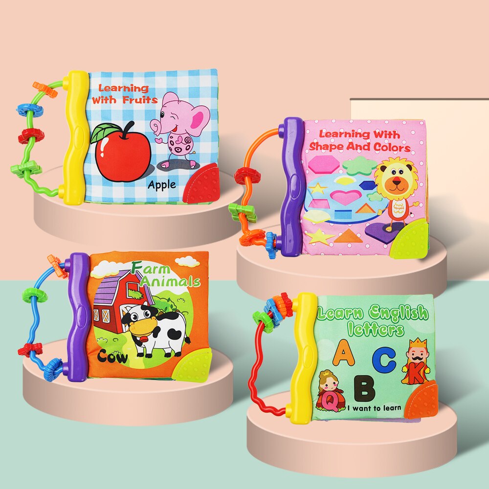 Baby Cloth Teether Book Toy Infant Educational Baby Rattles Mobiles Sensory Toys for Newborn baby 0-12 Months Baby Knuffel