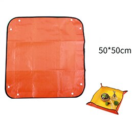 50/66/100Cm Tuinieren Planten Mat Pe Plant Verpotten Mat Opvouwbare Oppotten Waterdicht Bloem Plant Indoor Transplanteren matten: Orange  50 x 50cm