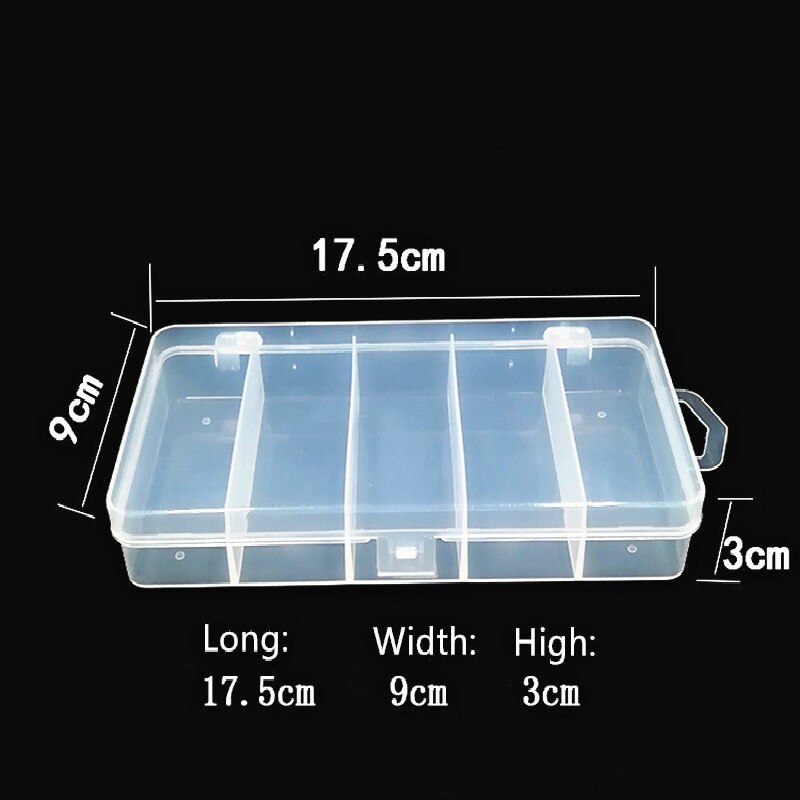 Visgerei Aas Lokken Haak Opbergdoos Plastic Vakken Case Dubbelzijdig S M Opslag Tool Accessoires Vierkante Vissen Box: M  17.5x9cm