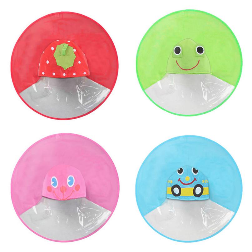 Cute Children Raincoat Rain Coat UFO Children Umbrella Hat Magical Hands Free Raincoat Great For Kids #