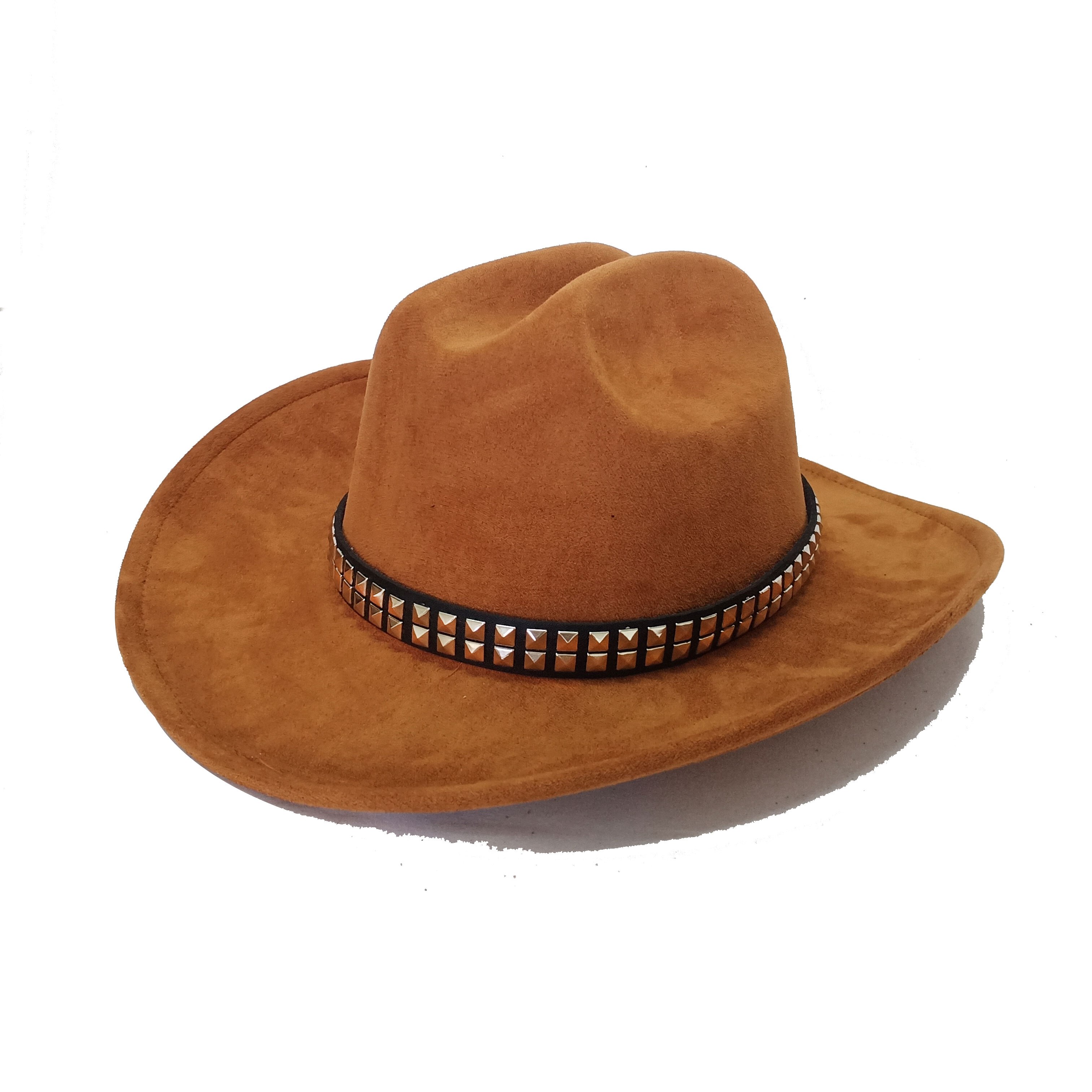 Gorros de vaquero de gamuza para hombre y mujer, sombrero cálido de ala ancha, de Iglesia Panamá, a la , de otoño: 05