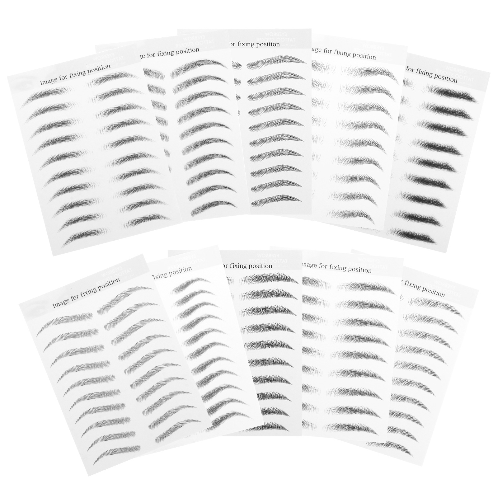 10 Sheets 3D Eyebrows Stickers False Eyebrows Tattoos Temporary Eyebrows Tattoos