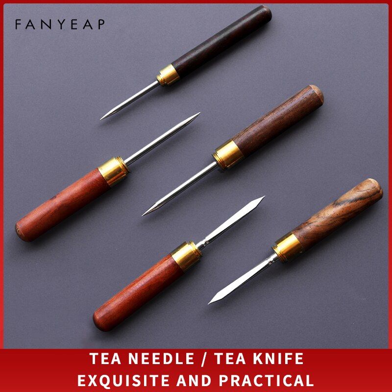 Tea Knife Needle Pick With Wood Handle Puer Tea Tools Cone Needle Breaking Prying Tea Brick Tool