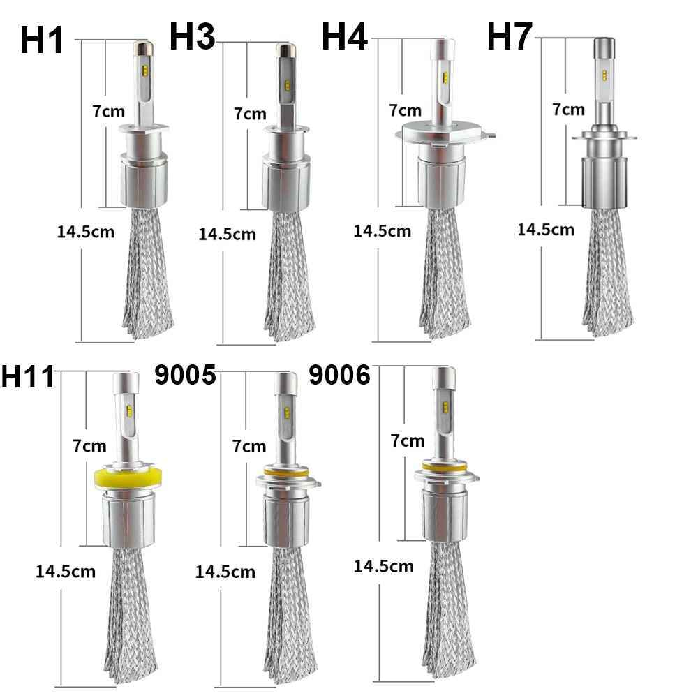 Uttril  h4 h7 led canbus strålkastare  h1 h3 h8 h9 h11 9005 9006 9012 880 881 d2 d4 bil led lampa 80w 16000lm autodimplampa 6000k 12v
