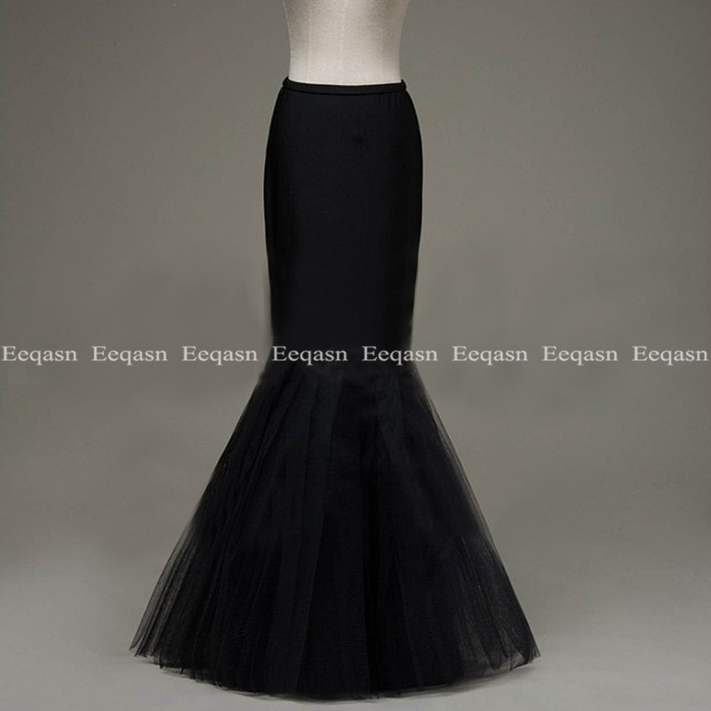 Mermaid Petticoat 1 Hoop Bone Elastic Wedding Dress Crinoline White Black Bridal Petticoat jupon underskirt