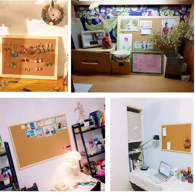 Tablero de corcho para exhibición de fotos de doble cara, marco Retro, tableros de mensajes para colgar en la pared, decoración del hogar para oficina, suministros de aviso escolar