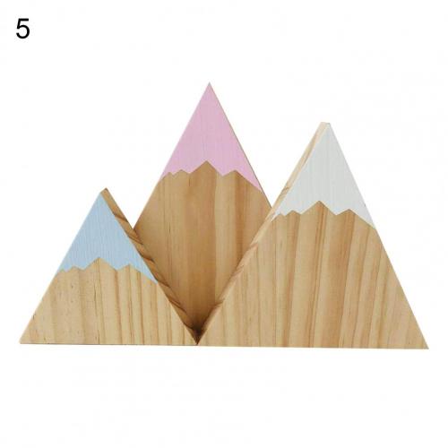 3Pcs/Set Wood Ornaments Snow Mountain Shape Photo Props Wood Hanging Wall Sign Kids Room Decor: 5