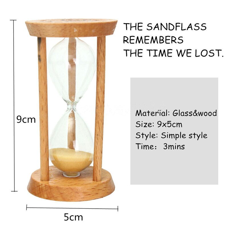 3 minutter sandglas sandglas timeglas timer ur nedtælling timing træramme hjem dekoration skrivebord ornament