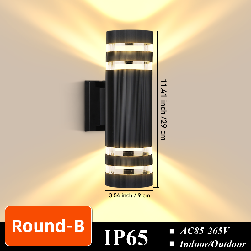 CHUANGYANG Ersetzen Sie E27-Birne, LED-Wandleuchte für Höhle Außenbereich, IP65, wasserdicht, Veranda-Licht, Innenwandleuchte, Dekoration für Flur, Schlafzimmer: Himmel Blau / Weiß / 16-20W