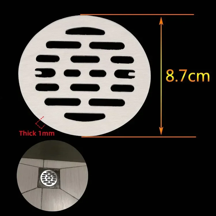 Universal Stainless Steel Round Floor Drains Cover Plate Sink Strainer Anti-clogging Shower Drains Hair Catcher Bathroom Fixture: Lavender