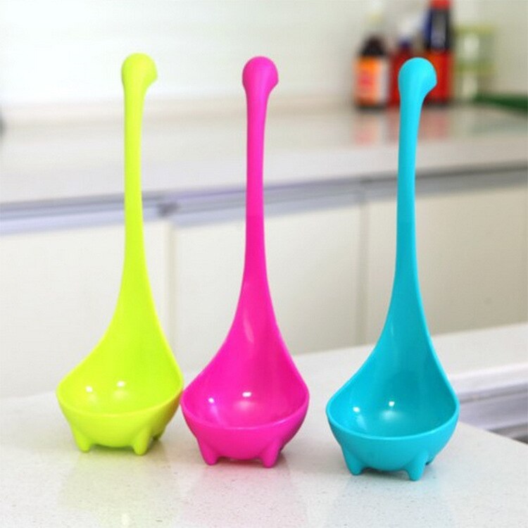 Creatieve Dinosaurus Vorm Soep Lepel Kan Stand Up Tarwe Stro Grote Pap Lepel Lange Handvat Soeplepel Keuken Koken Scoop