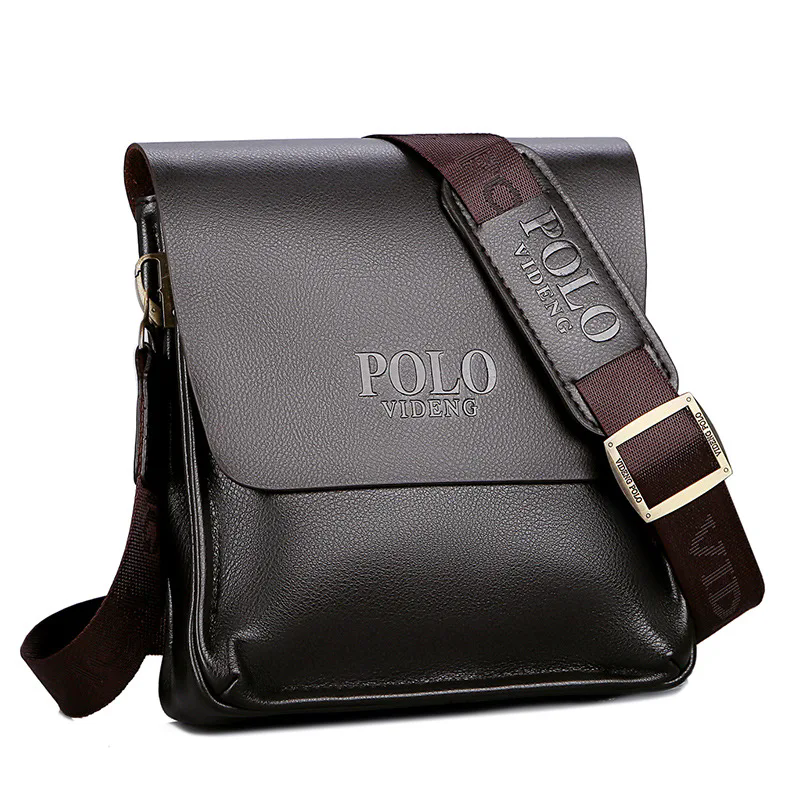 The leisure business single shoulder bag Polo vertical bag man trend inclined shoulder bag: Brown