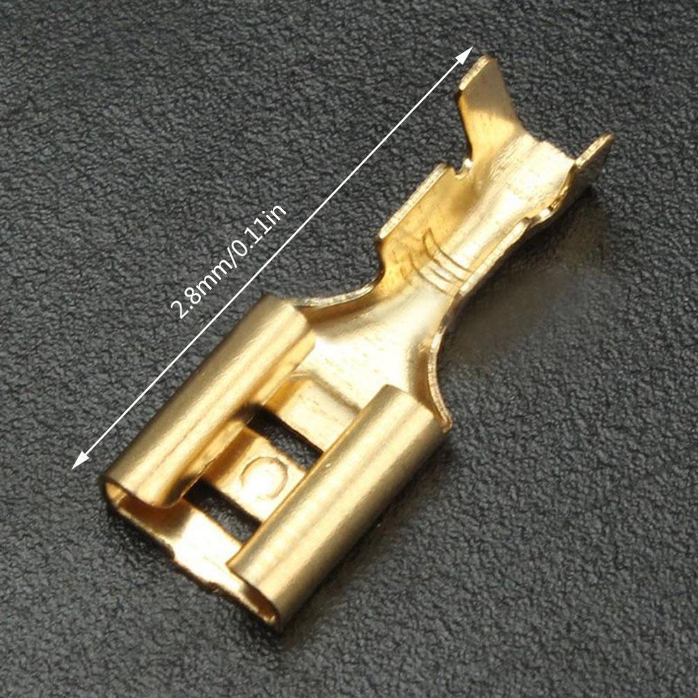 200Pcs/Set Electrical Insulation Pipe Connector Male Female Spade Crimp Terminals Electrical Insulat Sleeve Wire Wrap Connector: 2.8MM gold