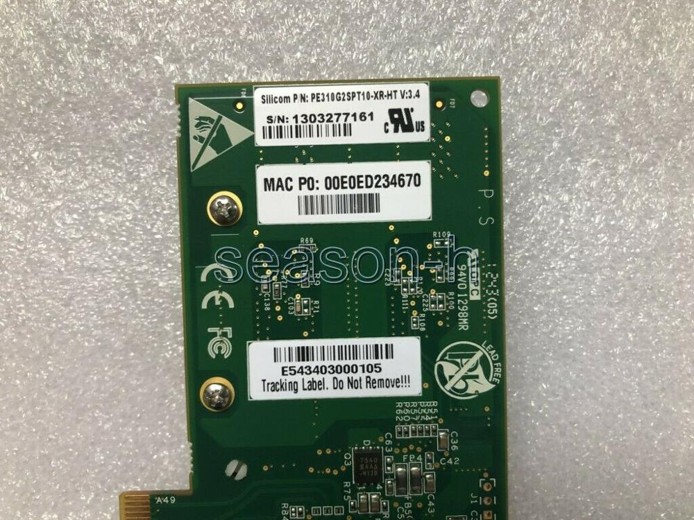 Silicom Dual port 10 Gigabit Network PN: PE310G2SPT10-XR-HT BCM57810S networking card