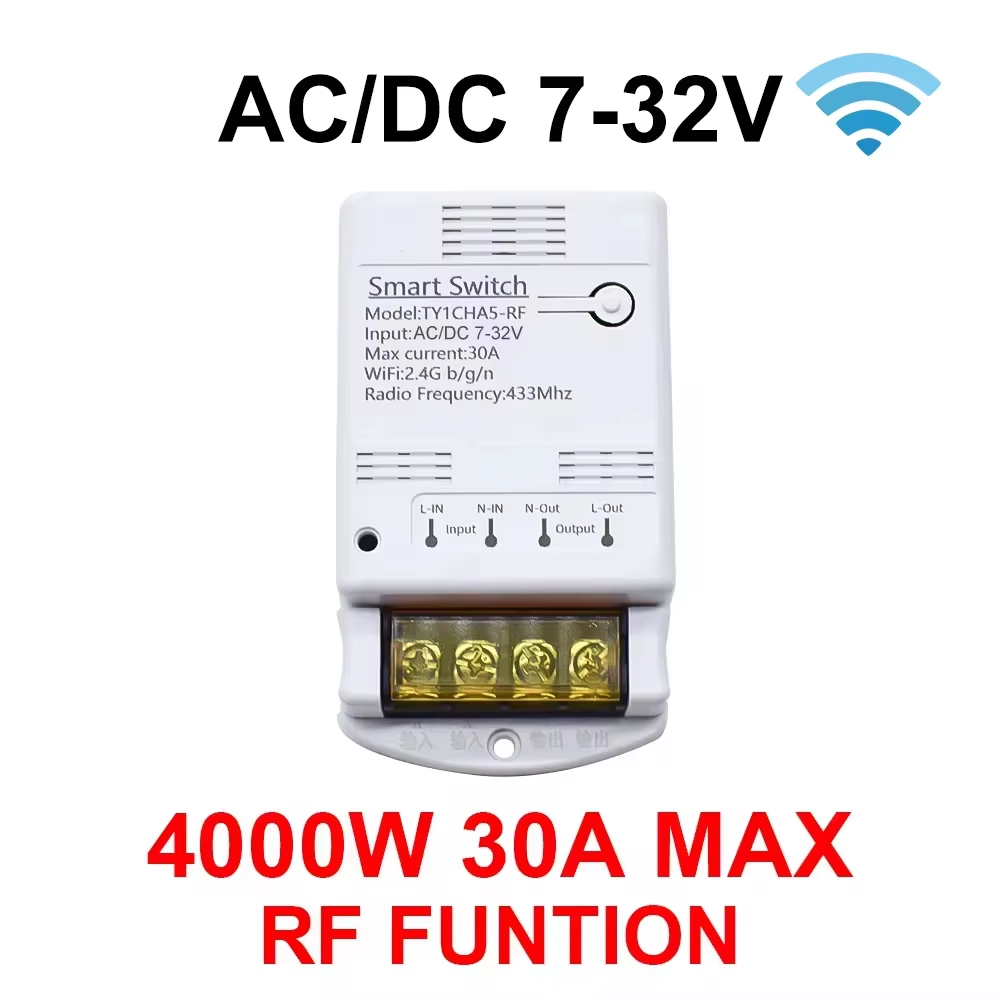 ZIGBEE/WiFi inteligentny przełącznik 30A 6600W/4000W moduł przekaźnika Tuya AC DC 7-32V 85-250V timer automatyka domowa Alexa DIY aplikacja Smartlife: Bundle2