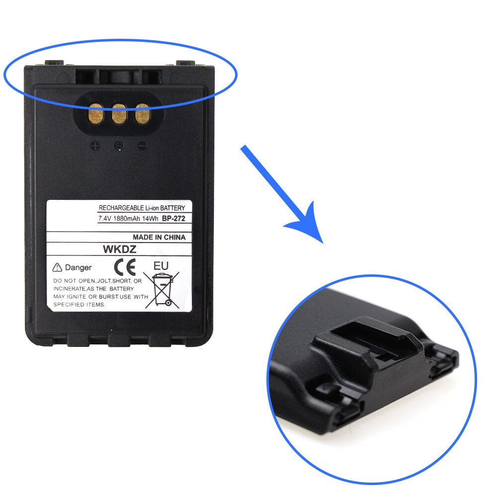 1880mAh BP272 Battery for IC-31A 31E 51A 51E ICOM Radio + Belt Clip