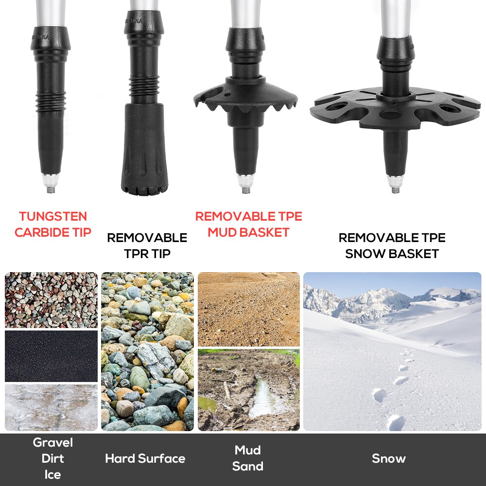 Portable Collapsible Walking Stick Carbon Fiber Trekking Pole Quick Lock Compact Folding Tourism Trail Running Lightweight Canes