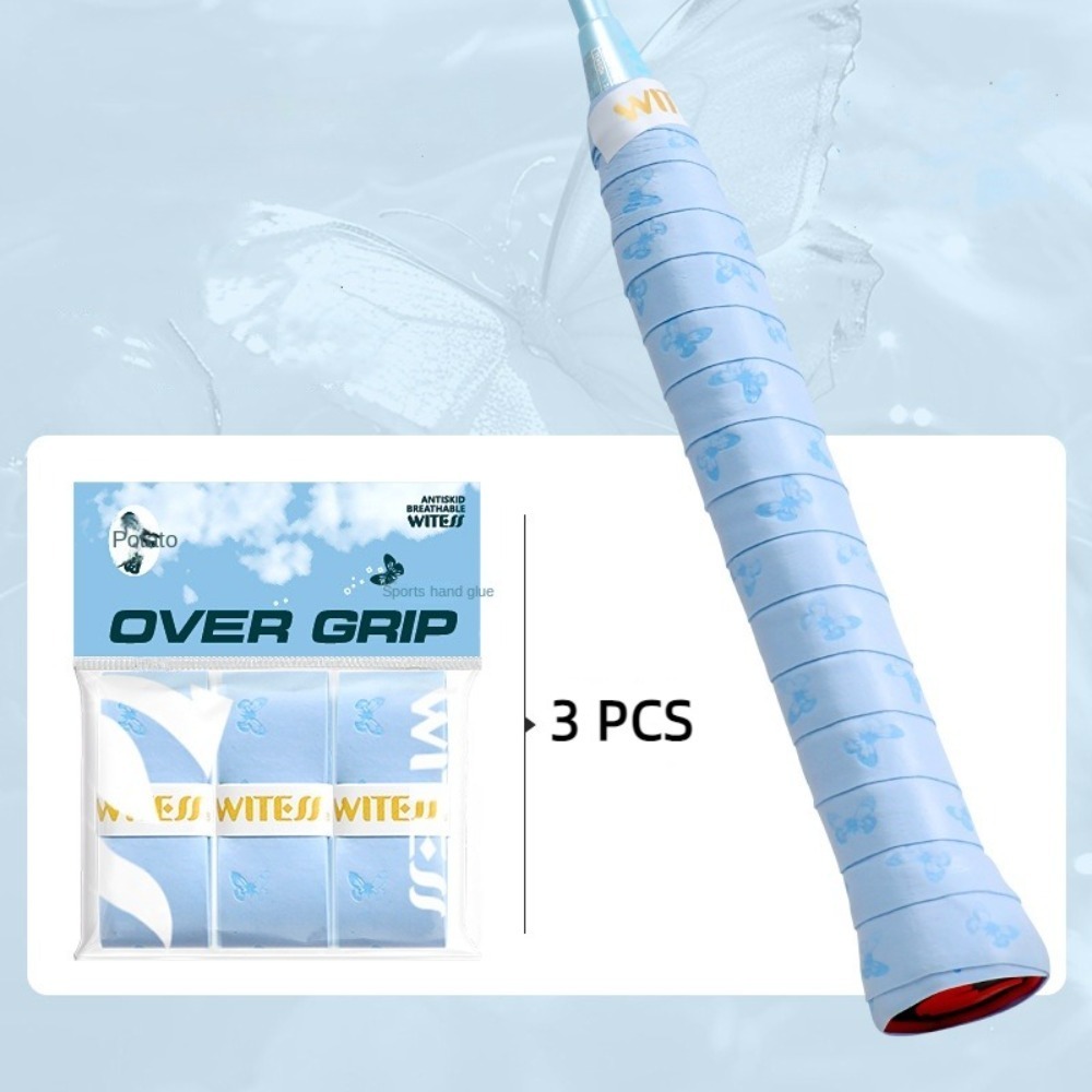 Surgrip pour raquette de badminton de 1.1m, 3 pièces, éblla sueur, bande coordonnante, éblles chocs et résiste à l'usure: Violet