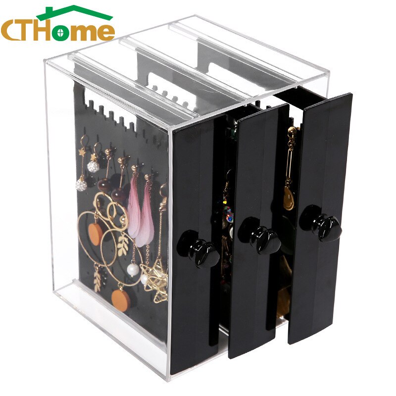Expositor de joyería de material acrílico, soporte para pendientes y organizador de joyas, caja de soporte para escaparate de pendientes, nueva