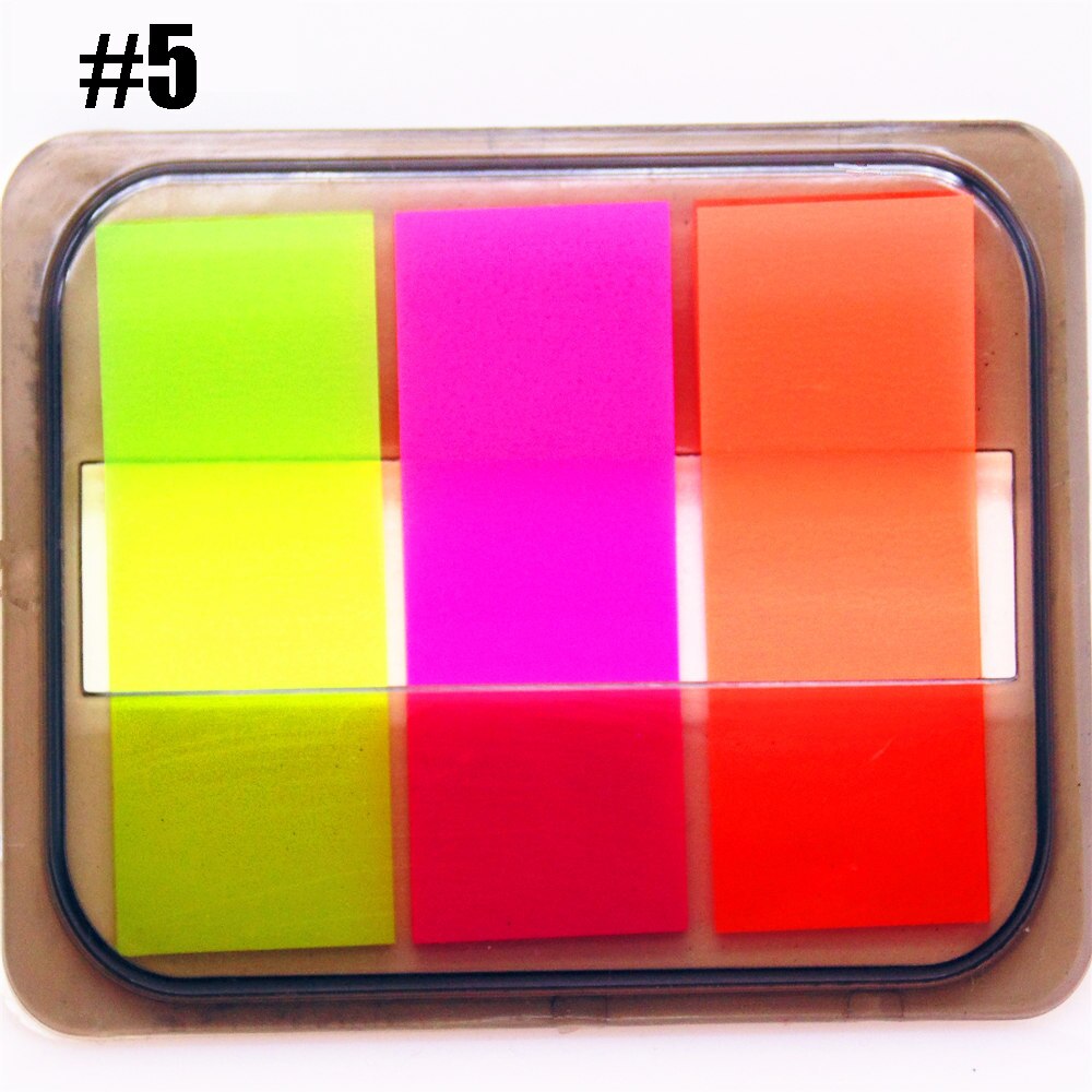 Fluorescence colour Self Adhesive Memo Pad Sticky Notes Bookmark Point It Marker Memo Sticker Paper Office School Supplies: 5