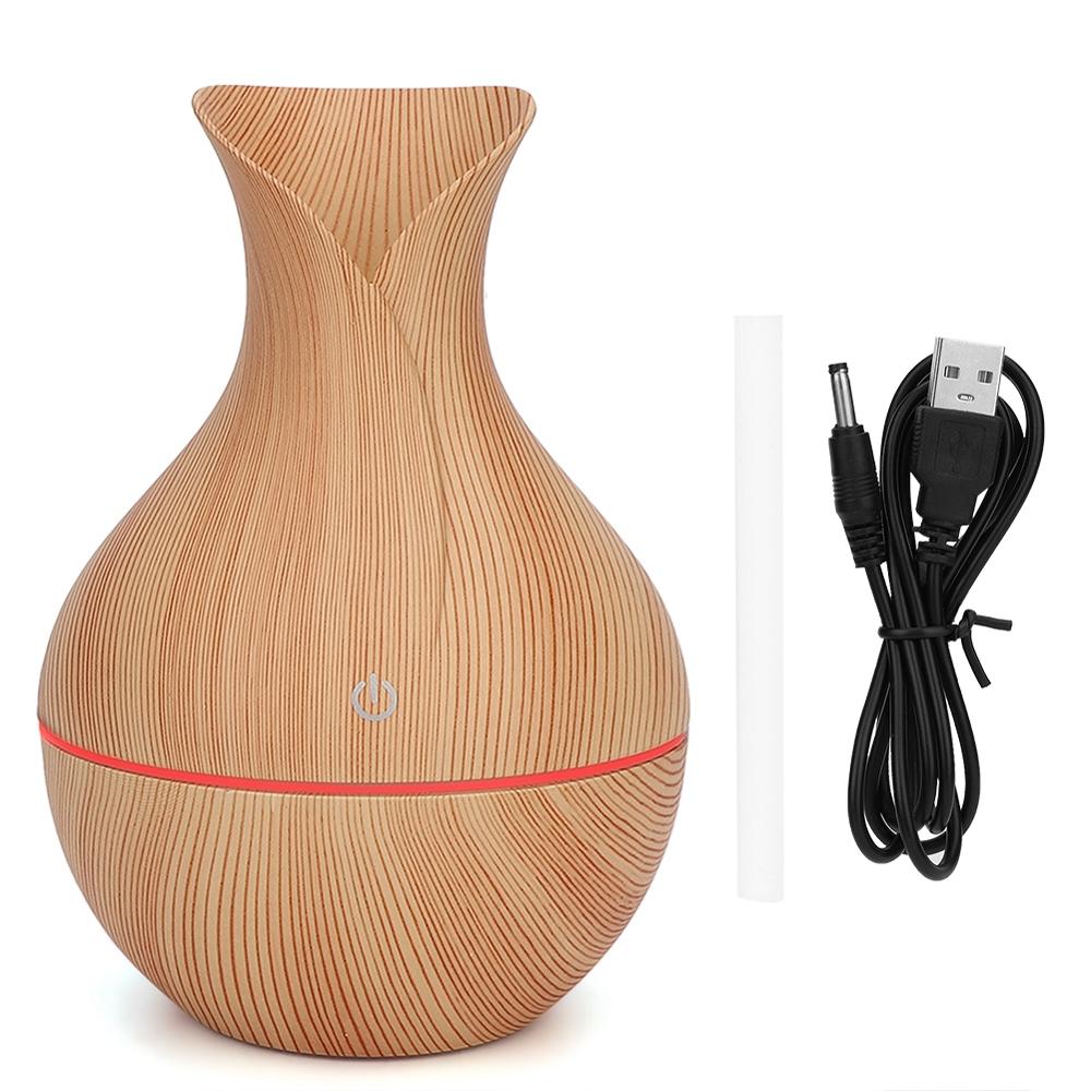 Usb led ultralyds aroma diffuser æterisk olie diffuser luftfugter til hjemmet.: Let træåre