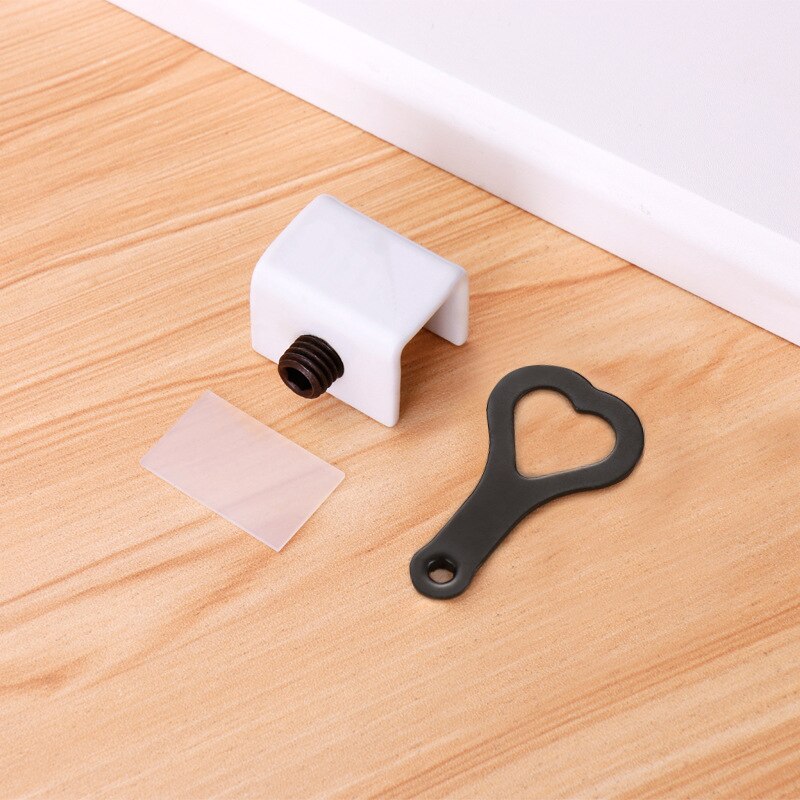 Stainless Steel Door Window Lock Sliding Sash Locks Anti-Theft Stopper Cabinet Locks Protection Child For Home Hardware Tool: white single hole