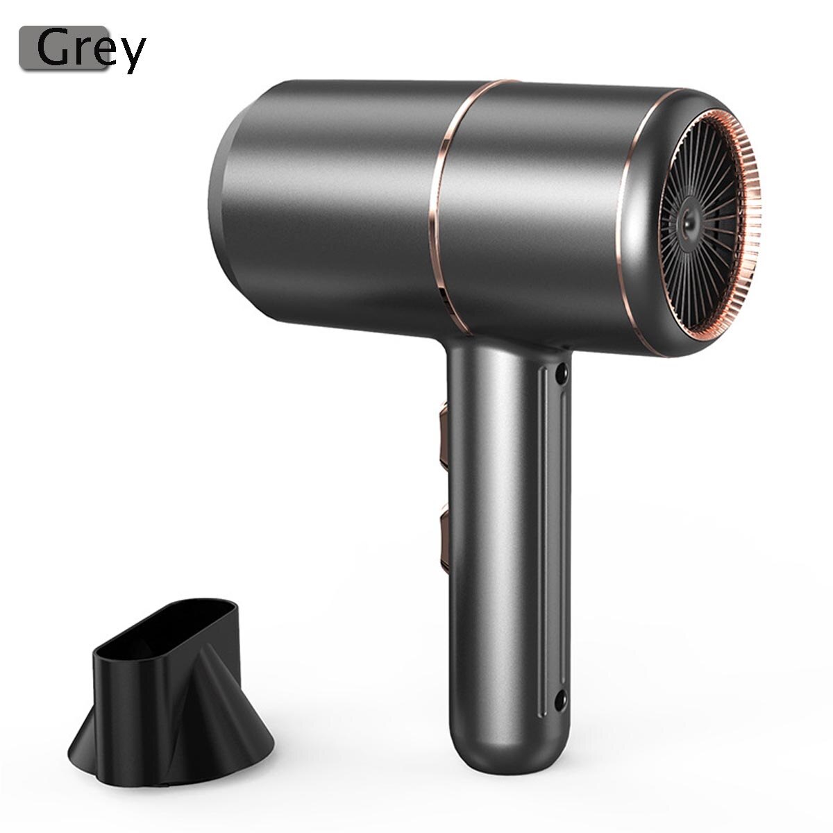6 Gears 2000W Powerful Hair Dryer with 80 Million Negative Ion Blue Light Blower and Cold Wind Electric Hair Dryer: grey / EU