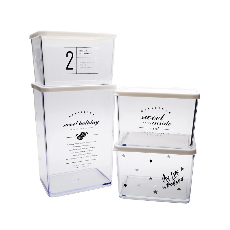 Kitchen Food Grade Plastic Storage Container Transparent Refrigerator Fresh-Keeping Box Sealing Food Preservation Cans