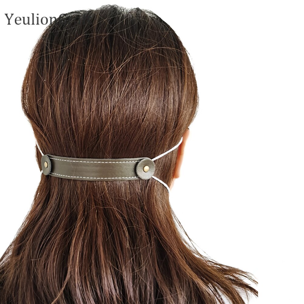 Chzimade 5Pcs Pu Leer Oor Protectors Haak Uitbreiding Strap Gesp 12.5X2Cm Voor Masker Dragen Release Pijn oor Grips Clips Haken