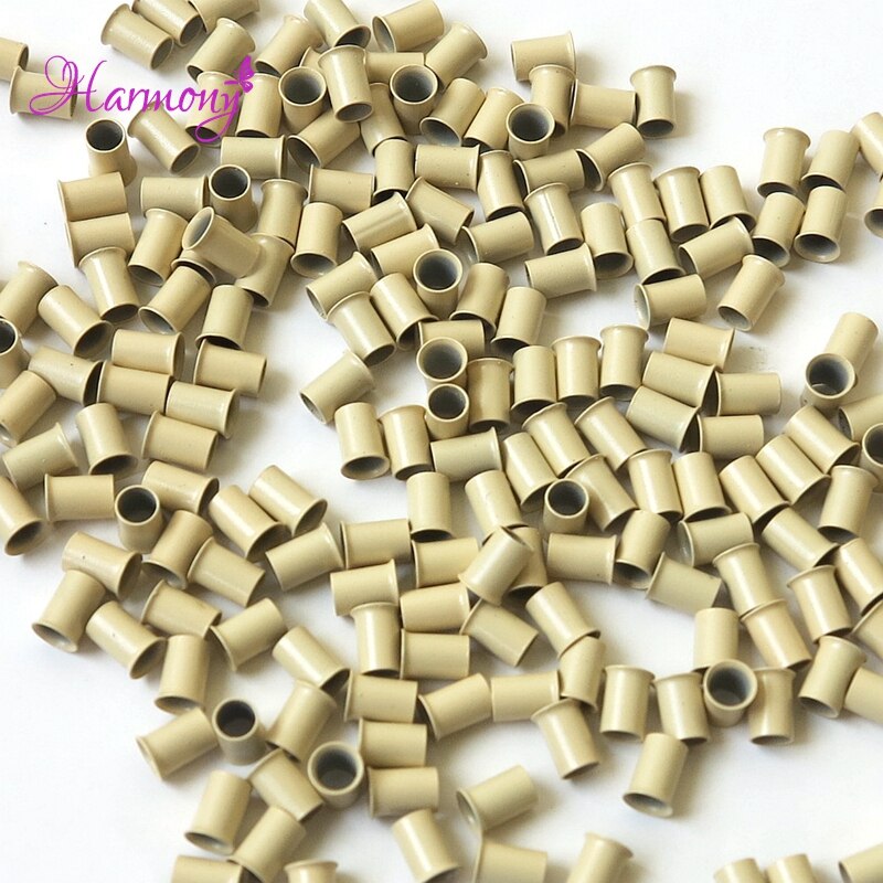 (500 Pcs/Fles) 4.0x3.6x 6Mm Flare Euro Lock Koperen Buizen Micro Ringen Links Kralen Voor Stick Ik Tip Hair Extensions #13 blonde