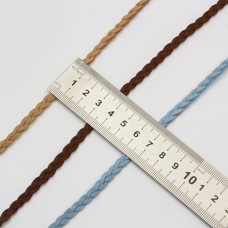 Cuerda trenzada de cuero de terciopelo para manualidades, cuerda de 5mm x 3 yardas para pulsera artesanal, collar, cadena de joyería, accesorios de decoración