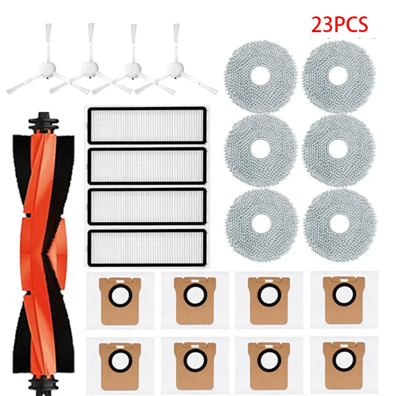 Piezas de repuesto para Robot aspirador Xiaomi X20 + / X20 Plus, accesorios, Cepillo Lateral principal, filtro Hepa, paño de mopa, bolsa de polvo: Blanco