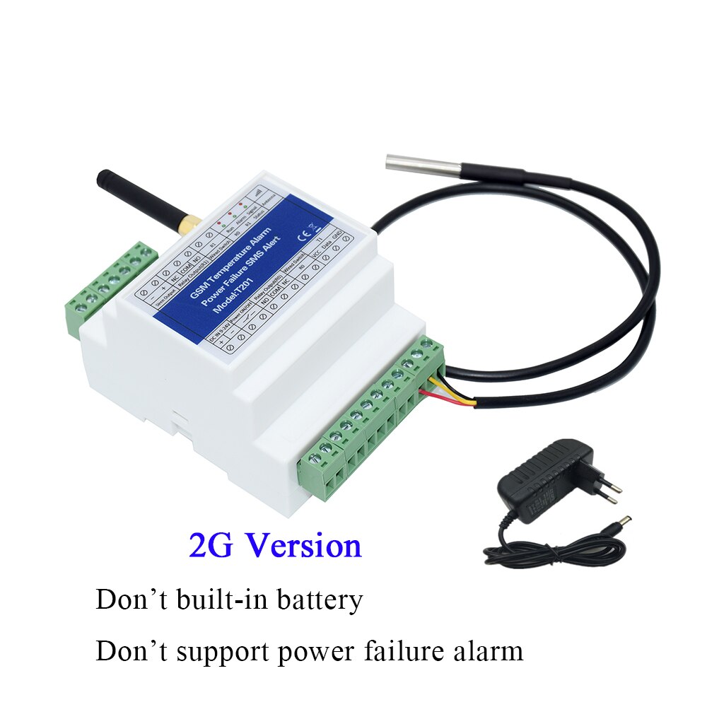 Din-Rail 4G Lte Gsm Sms Afstandsbediening Temperatuur Status Monitor Alarm Met 2 Relais Uitgang Stroomuitval herinneren: 2G Version Type B
